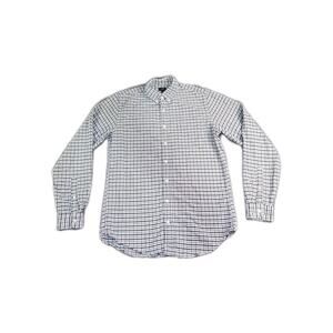 J.Crew Oxford Shirt Men's SZ M Gray Blue Check Long Sleeve Button Down Cotton C4